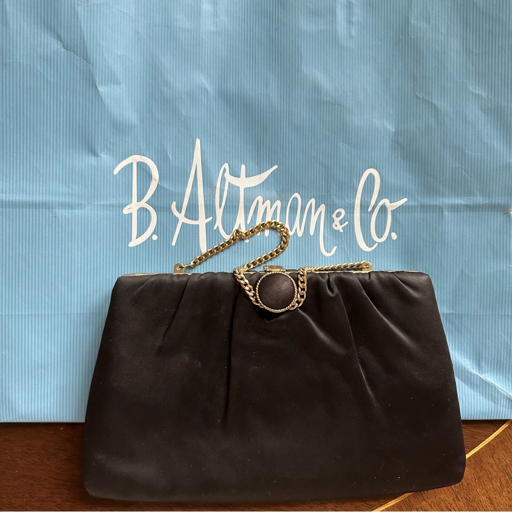Vintage Black Satin HL Purse